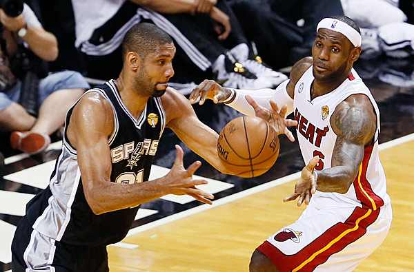 Tim Duncan and LeBron James